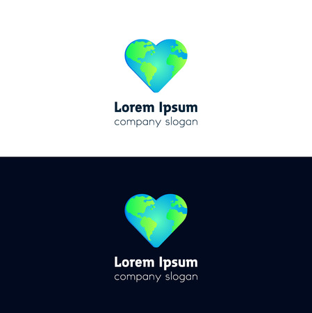 Planet Earth in hearth love signのイラスト素材