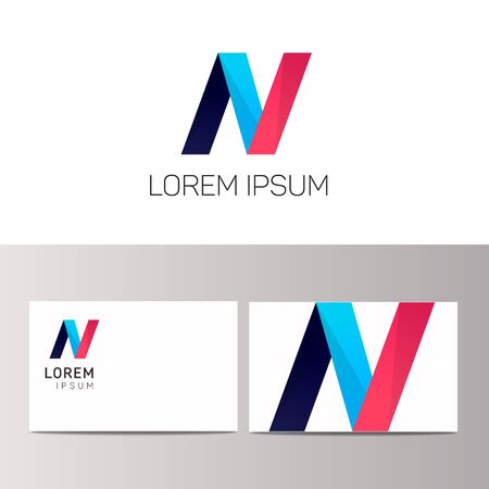 Abstract geometric N letter designのイラスト素材