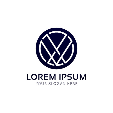 Vector logo round sign V logo circle iconのイラスト素材