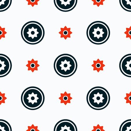 Simple seamless flower pattern minimalistic design. Flat floral wallpaper vector illustration.のイラスト素材