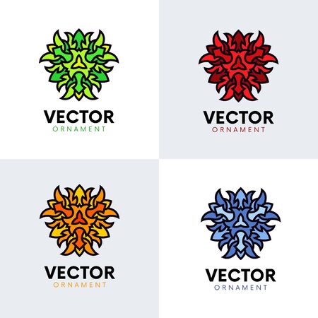 Set of logo ornament signs flat design.のイラスト素材