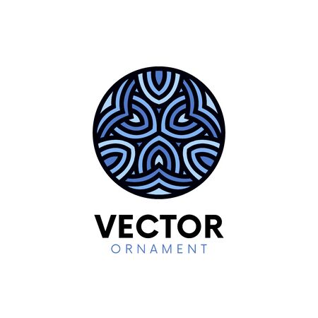 Flat wave logo ornament circle mandala symbol design.のイラスト素材