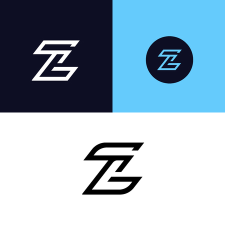 Set of Z letter logo signs minimalistic symbols linear design.のイラスト素材