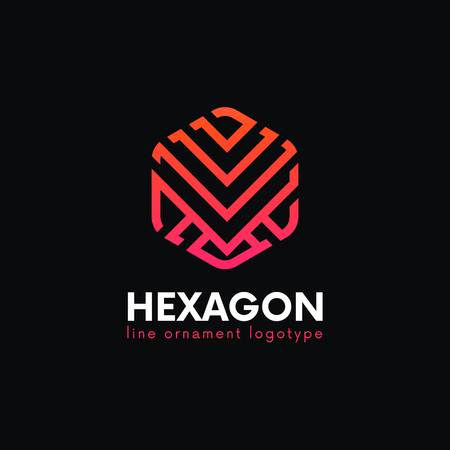 Abstract hexagon icon sign linear logo symbol.のイラスト素材