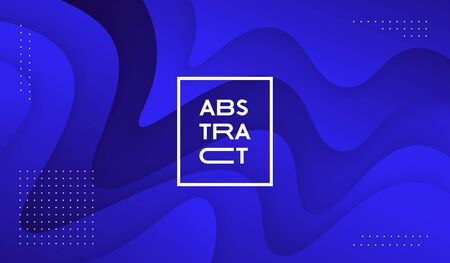 Cool abstract liquid background vector design. Trendy wavy papercut backdrop.のイラスト素材