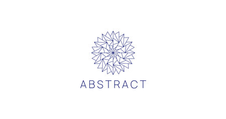 Modern Linear Polygonal Geometric logo sign. Abstract logotype.のイラスト素材