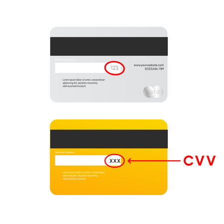 Credit card secure CVV code. Online payment caution.のイラスト素材