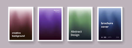 Set of dark gradient color background. Minimal abstract posters. collection. Modern vector template for Brochure, Banner, Placard, Cover, Flayer.のイラスト素材