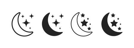 Sweet Dreams Night Icon. Moonlight sign vector design. Cute sleep symbol.のイラスト素材