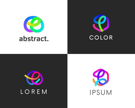 Set of abstract colorful line  shape vector design.  abstraction.のイラスト素材