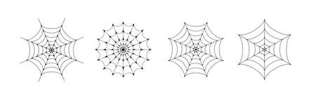 Spider Web Linear Icon Vector Design. Trap sign.のイラスト素材