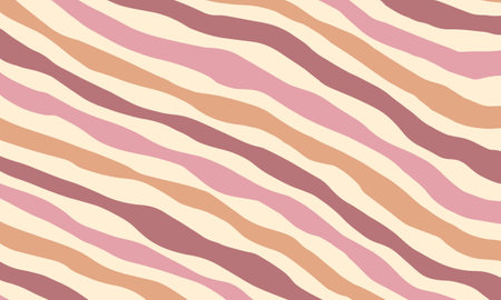 Cool Trendy Groovy Pattern. Abstract Geometric Funky Background. Retro Vintage Y2K TexTure Vector Designのイラスト素材