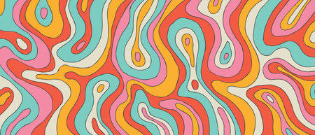 Seamless abstract pattern with wavy lines. Vector illustration.のイラスト素材