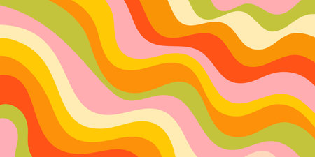 Cool Y2k Abstract Colorful Wavy Texture Vector Design Art. Groovy Psychedelic Rainbow Pattern....