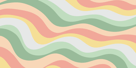 Cool Y2k Abstract Colorful Wavy Texture Vector Design Art. Groovy Psychedelic Rainbow Pattern. Trippy Pop Art illustration.のイラスト素材