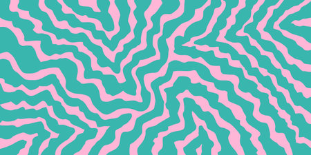 Cool Abstract Psychedelic Groovy Pattern Art. Y2k Trippy Texture Vector Design. Wavy Background.