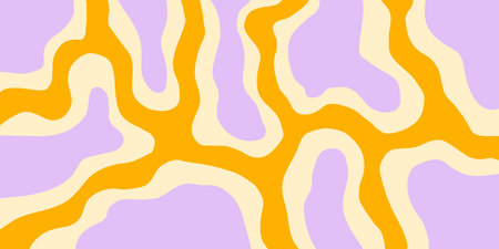 Cool Y2k Abstract Colorful Wavy Texture Vector Design Art. Groovy Psychedelic Rainbow Pattern....