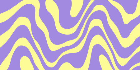 Abstract Trippy Hand Drawn Groovy Pattern Vector Design. Fun Vintage Y2k Wavy Texture. Curvy...