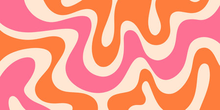 Psychedelic trippy y2k retro background vector design. Groovy abstract hippie pattern. Cool geometric wave texture.のイラスト素材