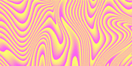 Cool Acid Wavy Dotted Halftone Texture. Abstract Bitmap Background.のイラスト素材