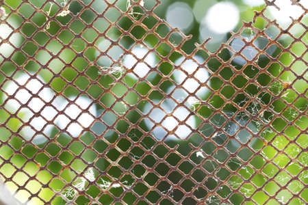 dirty and old oxide fenceの写真素材
