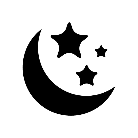 night moon with stars iconのイラスト素材