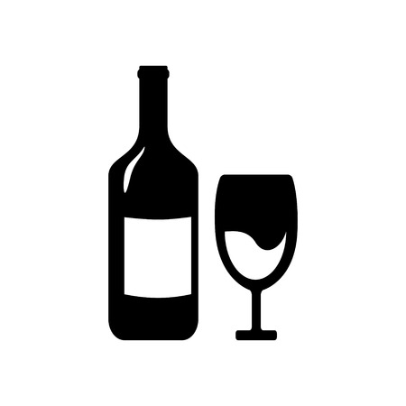 Drink button. Bottle with glass iconのイラスト素材