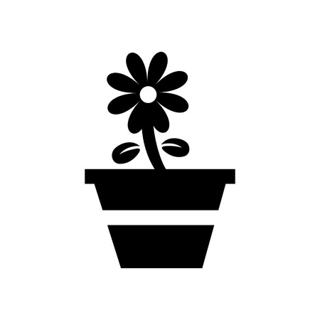 Plant in flower pot isolated on whiteのイラスト素材