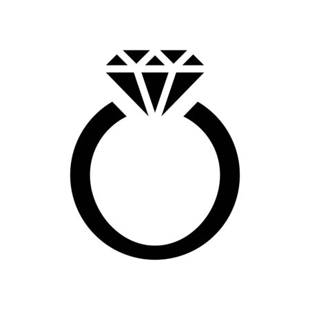 Ring with diamond icon.のイラスト素材