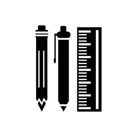 pen pencil ruler iconのイラスト素材