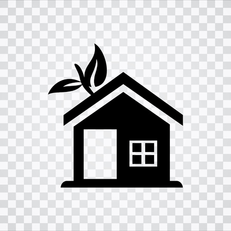 house and leaves - Green conceptのイラスト素材