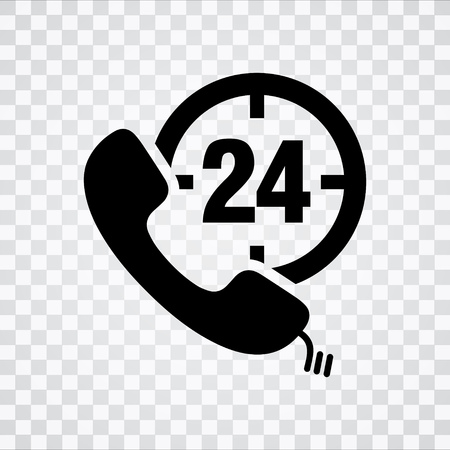 24h Call center iconのイラスト素材