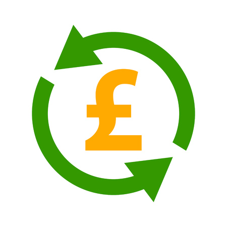 Pound sign icon with green arrowsのイラスト素材