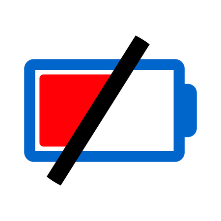 Battery low icon, battery charge - battery empty illustration, battery symbol.のイラスト素材