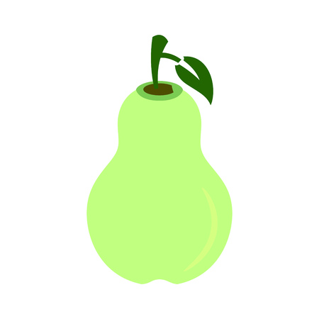Vector pear illustration isolated - healthy fresh fruit symbol, natural sign.のイラスト素材