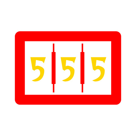 Slot machine - vector casino illustration - 555 jackpot vector icon.のイラスト素材