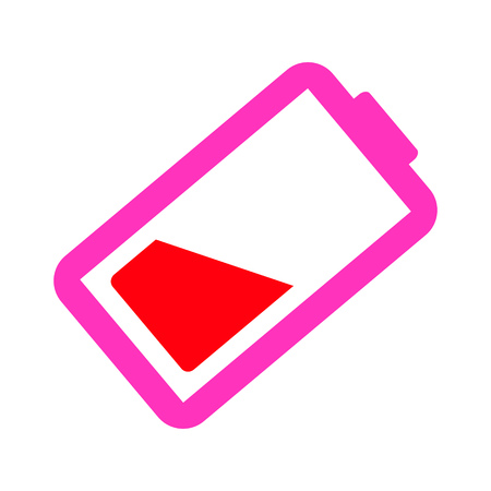 Vector Battery low charging - power Battery illustration, electricity symbol - energy sign.のイラスト素材