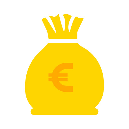 Euro money bag illustration - vector euro symbol - money bag isolated.のイラスト素材