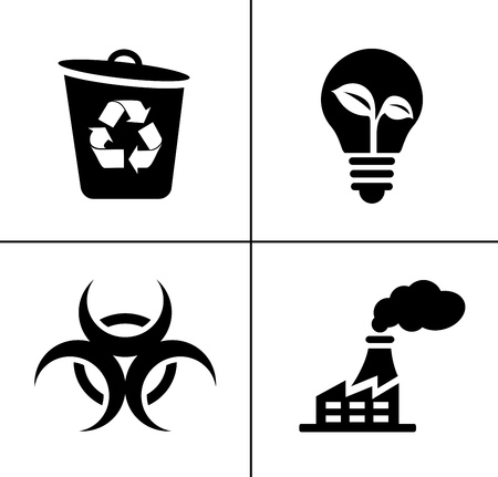 Energy And Ecology Icons, Nature icons set - environment ecology element - eco plant sign and symbolsのイラスト素材