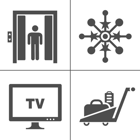 vector travel icons, vacation and tourism icons, hotel iconsのイラスト素材