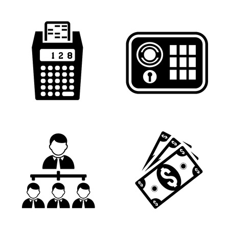 investment icons, business management icons, finance and strategy icons. money banking sign and symbolsのイラスト素材