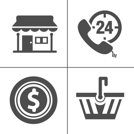 vector sale and shopping icons set, online marketing, e-commerce and shopping Icons, business store - vector shopping and sale promotion llustrations collection sign symbolsのイラスト素材