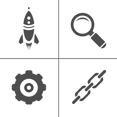 Internet marketing icons - SEO - Search engine optimization. -commerce and shopping, online store, online business marketingのイラスト素材