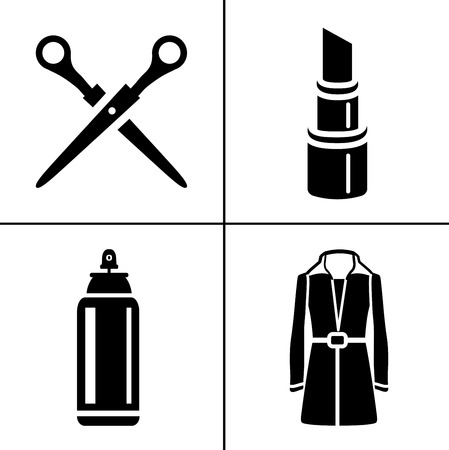 Women clothes and accessories. Universal fashion icon set for web and mobile UI, fashion basic UI elements setのイラスト素材