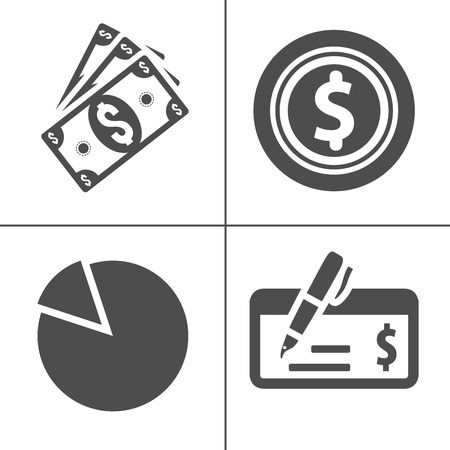 Bank and finance icons set, money icons, vector investment iconのイラスト素材