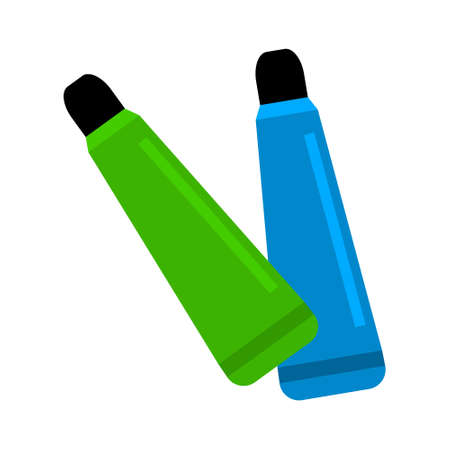 vector Paint tubes illustration, colorful artistic icon - creative workのイラスト素材