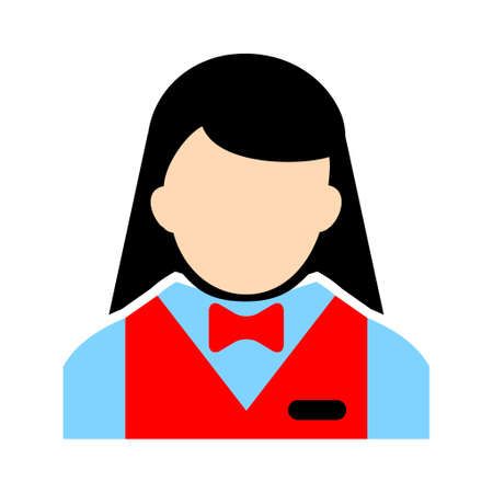 silhouette waitress, waiter girl illustration - cooking and catering vector avatar iconのイラスト素材