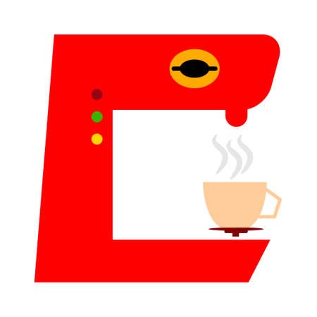 Coffee blender and boiler machine great for makes hot drinks - kitchen applianceのイラスト素材