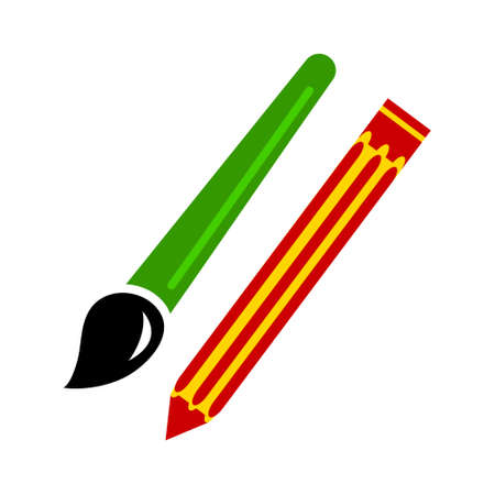 pencil paint brush pen - drawing illustration. art iconのイラスト素材