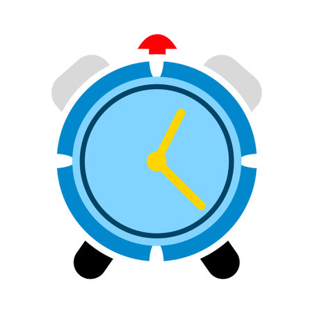 vector clock alarm illustration - time symbol, hour watch